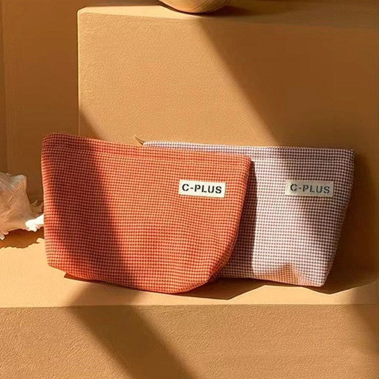 pouch cosmetic bag-orange pink pouch cosmetic bag-orange pink